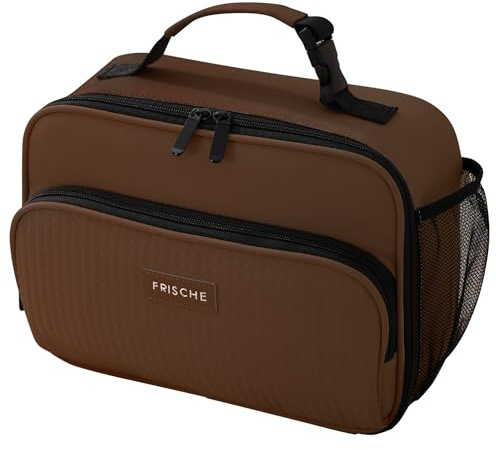 Veki Bolsa Termica Porta Alimentos 6.3L, Bolsa Almuerzo Impermeable para Hombres y Mujeres, Bolsa Comida Trabajo Portátil, Lunch Bag Reutilizable para Escuela, Oficina, Viaje, Picnic (Marrón)
