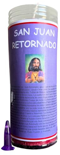 Velón de San Juan Retornado para que Vuelva la Persona Amada a tu Vida | Velón de Petición con Aceite Litúrgico y Oración de 3 Días de Duración Aproximada.