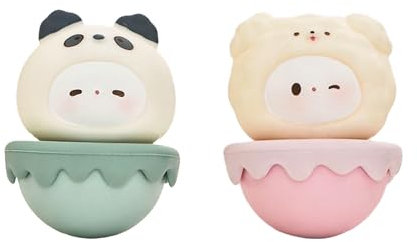 SoeUyd 2 Stück Auto Deko, Stehauffigur, Niedliches Wackeliges Ornament, Wackelfigur Auto, Kann als Kleine Dekoration für Ihren Schreibtisch, Ihr Büro, Ihr Auto oder Ihr Haus Verwendet Werden