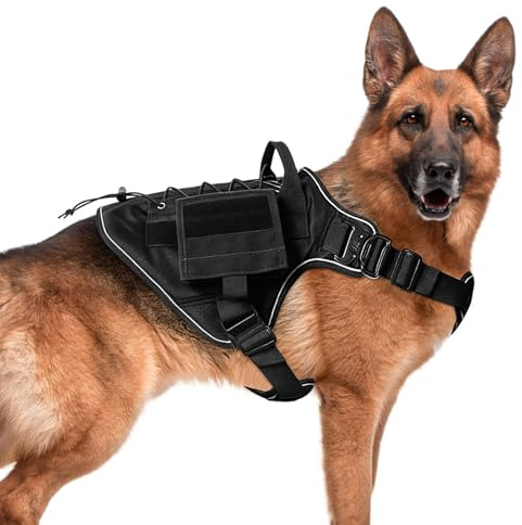 Samlonge Hundegeschirr, Ausbruchsicheres Einstellbar Brustgeschirr für Hunde Taktische Geschirr für Hunde, Anti Zug Geschirr Hund Sicherheitsgeschirr, Hundegeschirr Dog für Kleine Mittelgroße Dog (S)