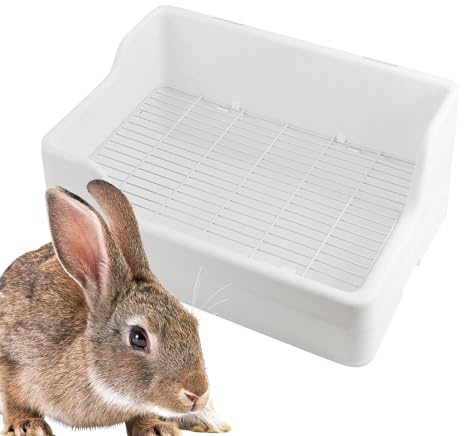 Hasentoilette, Kleintier-Patty, Hamstertoilette, weiß, Anti-Umkipp-Urin-Tablett, Käfigeck-Passform, für Frettchen, Chinchilla, Meerschweinchen, langlebig