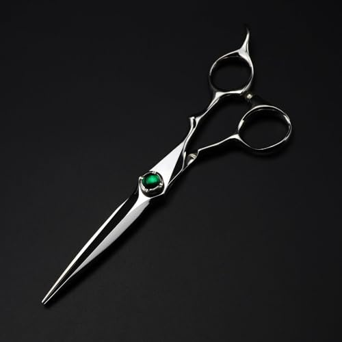 ASerZenith Tijeras Profesionales para Cortar el Cabello, de 6 Pulgadas, de Acero japonés 440C, de Alta Gama, con Corte de Gema Verde, para entresacar y Peluquero.