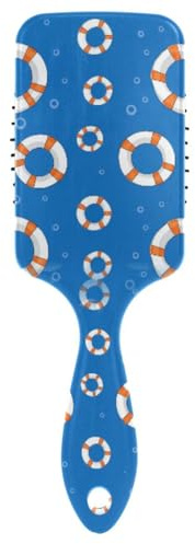 YANENDIE Orange Lifebuoys Blue Hair Brush, Soft Bristles Detangling Brush - Detangler Hairbrush Glides Through Tangles For All Hair Types (Wet Dry & Damaged Hair)