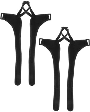 MUELODSIC Dragonnes Réglables pour Bâtons de Ski et Randonnée 2 Paires en Polyester Noir Dragonne de Protection Confortable pour Équipement de Sports de Plein Air Maintien Sécurisé pour