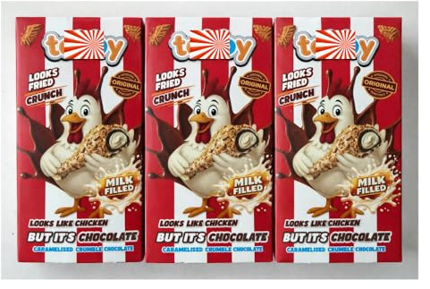 Crunchy Chocolate Drumstick Style Bars Bundle Pack of 3 – Belgian Milk Chocolate with Caramelised Crumble Biscuit & Cream Filling – Novelty Chocolate Gift Set (3 x 50g) with thank you card