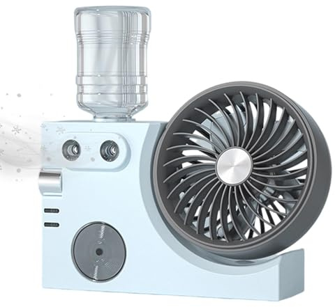 Genérico Ventilador Con Nebulizador De Agua - Enfriador de Mesa Recargable USB con Nebulización | Ventiladores con | para Verano Hogar Interior Escritorio Dormitorio Residencia Oficina