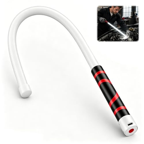 Biegsamer LED Arbeitsleuchte 73cm mit 3 Helligkeitsstufen, Wiederaufladbare | Flexible LED-Taschenlampenstab, Stablampe mit 360° Knickbar, Werkstattlampe für Autoreparatur, Enge Räume & Werkstatt