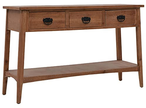 vidaXL Konsolentisch Tannenholz Massiv 126x40x77,5 cm Braun