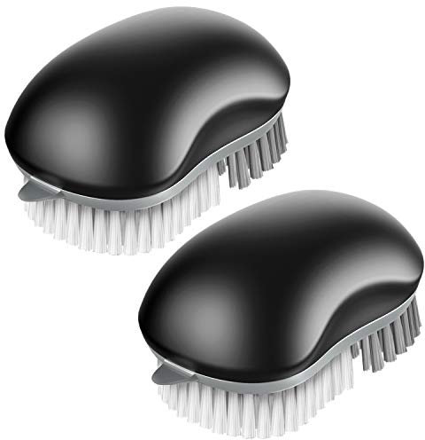 MR.SIGA Cepillo de Limpieza para Frutas y Verduras con Agarre Antideslizante cómodo, Paquete de 2 Unidades, Color Negro