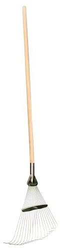 KOTARBAU® Laubrechen Verzinkt Verstellbare Breite 210–470 mm 18 Zinken mit Stiel