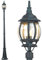 BAKAJI Farola victoriana clásica de jardín de aluminio lámpara farol color gris acabado envejecido verde bronce IP44 E27 (1 luz 200 cm)