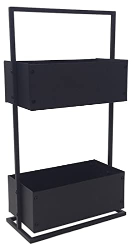 OUTLIV. Pflanzgefäß, 40x20x74 cm, Eisen | Eisen, 40x20x74 cm, Schwarz, für Garten und Terrasse