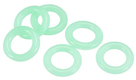 sourcing map 20Stk Zeltstangen Silikon O-Ringe im Dunkeln Leuchtend 15mm Außendurchmesser 3mm Breite Fluoreszierende Campingzelte Nagelzubehör Grün