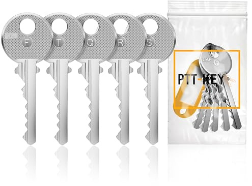 Lot de 5 clés PTT standards (T/F/Q/R/S) – chaque boîte aux lettres n’accepte qu’un seul modèle