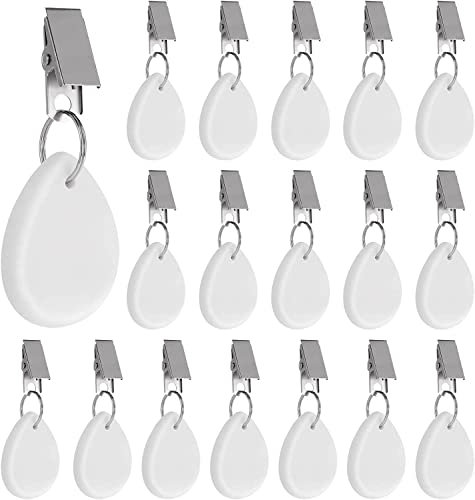 MIVIDE 18 Stück Tischdeckenbeschwerer Marmor Tischdeckenbeschwerer für Draußen mit Clips Tischdeckenbeschwerer Naturstein für Partys, Garten, Haus, Camping, Picknick