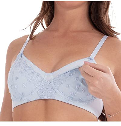 MYSANITY Reggiseno Allattamento con Ferretto, Azzurro, Taglia 7 Coppa C Donna