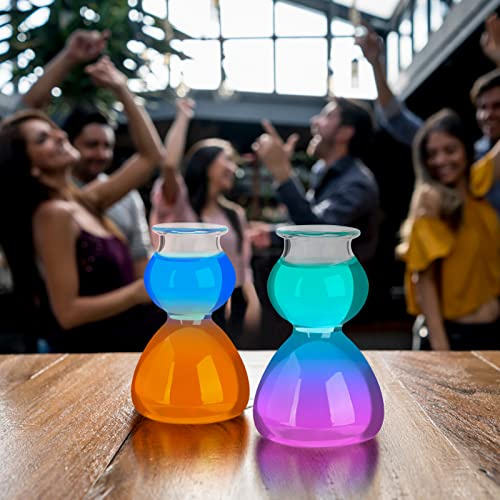 TITA-DONG Verres à Absinthe de 113,4 G, Verres à Liqueur à Double Couche, Verres à Cocktail Créatifs, Verres à Whisky, Petits Verres à Vin en Verre Transparent pour Décoration de Bar à la Maison.(#1)