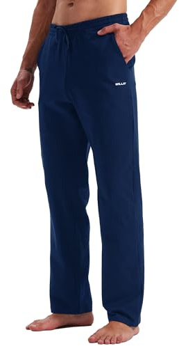 WILLIT Jogginghose Herren Baumwolle Trainingshose Sporthose Lang Freizeithose Fitness Yogahose Sweathose Lounge Pants Loose Männer mit Taschen
