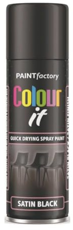SDMAX Quick Drying Black Aerosol, Satin Black Spray Paint, Multipurpose Black Satin Paint for Wood, Metal, Indoor & Outdoor Surfaces (250 ml) (1 Pcs)