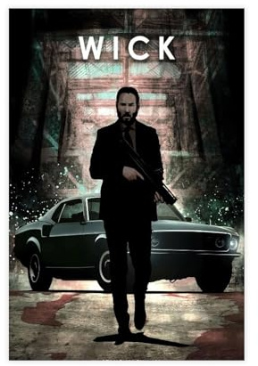 John Wick Reeves Filmposter 13 Leinwandposter Schlafzimmer Dekor Sport Landschaft Büro Zimmer Dekor Geschenk ungerahmt 30 x 45 cm