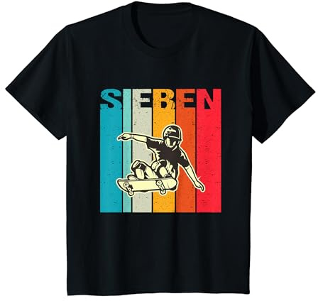 Kinder Ich bin schon 7 | 7. Geburtstag Jungen Skateboard T-Shirt