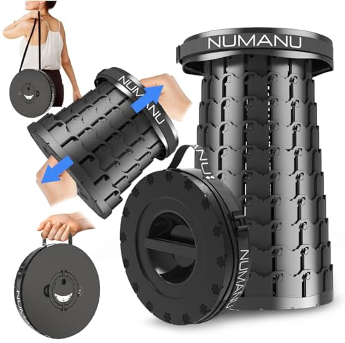 NUMANU 2025 Uppgraderad 50 cm XXL hopfällbar pall, 453 kg maxvikt, bredare och högre popup-säte, slitstark bärbar hopfällbar stol eller resesfotstöd, present till camping och utomhus