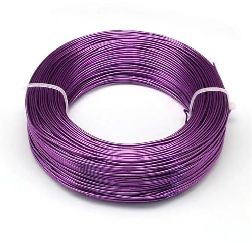 Aluminiumdraht 0,5 mm 0,8 mm 1 mm 1,2 mm 1,5 mm 2 mm 2,5 mm 3 mm 3,5 mm 4 mm 5 mm 6 mm Aluminiumdraht for Schmuckherstellung Armband DIY Handarbeit Perlendraht Aludraht (Color : 11 DarkViolet, Size