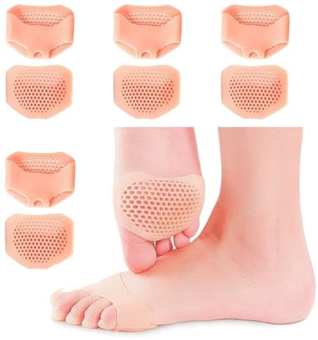 Visxcnu 8 Piezas Banda Metatarsal con Gel en el Antepié. Con Almohadilla de Gel. Alivia el Dolor y Protege la Zona Plantar Para Aliviar El Dolor, Tacones Altos y Zapatos De Trabajo(Talla:EU 36-40)