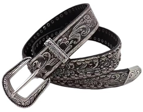 Punk Gürtel Nietengürtel Damen Und Herren Doppelloch Gürtel Mit Punk Style Cosplay Gürtel Hip Hop Gürtel Rock Gürtel for Oder Gothic-Outfits