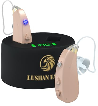 Auriculares amplificados Amplificador de sonido con chip digital Color de piel recargable (paquete de dos)