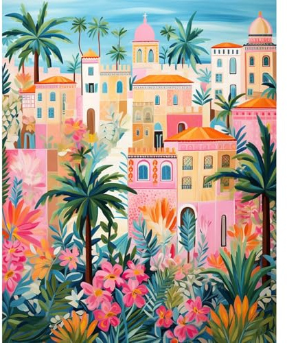 YALKIN Paint by Numbers Kits for Adults, Tree Painting by Number Kits On Canvas,Without Frame DIY Color Oil Painting Acrylic Paints,Home Wall Decor 16x20in/40x50cm