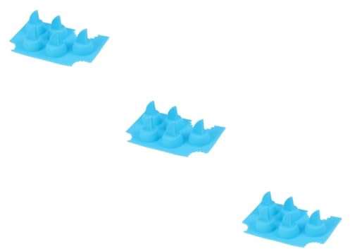 Alipis 3pcs Shark Fin Ice Tray Reusable Ice Cube Molds for Parties Bars Easy Push