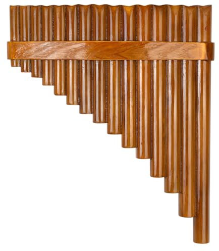 SAROAD Natürliche Bambusflöte, Panflöte-Blasinstrument, Handgefertigte Panflöte, 15 Töne in G-Dur, Modell für Linkshänder, Langlebig, Einfache Installation, Einfach zu Bedienen