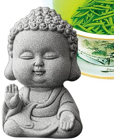 Buddha-Schreibtischstatue,Buddha-Tischstatue | Vintage Buddha Ornamente | Meditations-Buddha-Dekoration, kleine Statue, Tee-Ornamente, Siltstone-Gartendekoration für Tisch, Terrasse