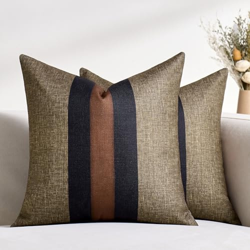 DecorMommt Kissenbezüge 40x40 Kissenbezüge Boho Kissenhülle Sofakissen Dekokissen Braun Moderner Luxus Dekorative Kissenbezug Quadrat Couchkissen Bezug für Sofa Büro Couch Schlafzimmer Wohnzimmer