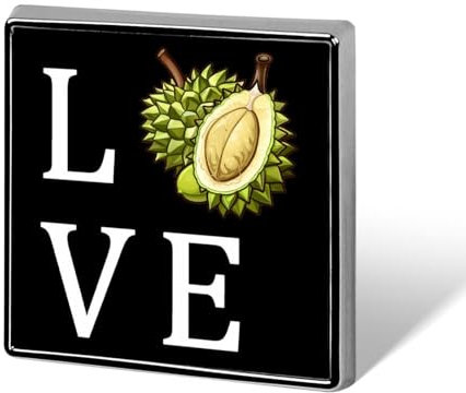 Ich liebe Durian, quadratisches Abzeichen, Metall-Anstecknadel, individuelle Brosche, Gedenknadeln für Frauen und Männer