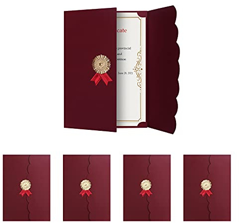 A4 Urkundenmappe 5 Stück/10 Stück Urkundenhülle Zeugnisse Auszeichnungen Dokumentenmappe Zertifikate Dokumente Zeugnismappe Für Abschlussfeier Prüfung Graduation Business