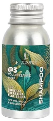 FluidoPet @3 Shampoo Volumizzante per Cani con Pelo Riccio e Fluffy – Dona Volume, Corpo ed Elasticità – Con Cheratina Vegetale ed Equiseto – Anticrespo, Naturale, Professionale per Toelettatura