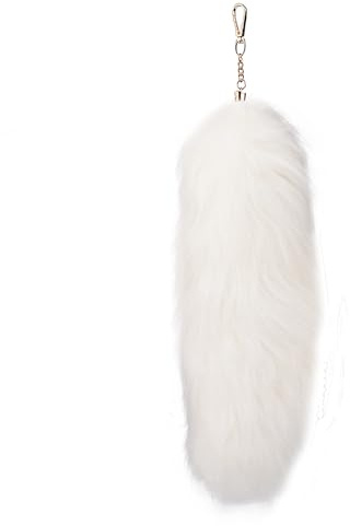 Oversize Imitation Fuchsschwanz Anhänger Keychain Fox tail Schlüsselring, Flaumig 40CM Fell Schwanz für Cosplay Tasche Auto Schlüsselketten Handtasche Dekoration