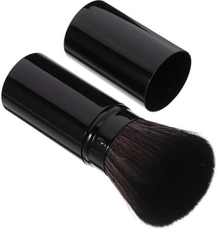 Veemoon Retractable Loose Powder Brush Large Size Portable Makeup Blush Brush Soft Bristles Compact Cosmetic Tool for Travel and Daily Face Makeup