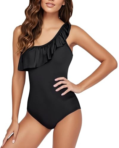 Mädchen Periode Schwimmen,Damen Periode Badeanzug Period Swimwear Menstruations Leakproof Einteilig Sportlich Swimsuit für Teen Mädchen 4 Schichten Auslaufsicher Sexy Schlankheits Bademode Schwarz 4XL