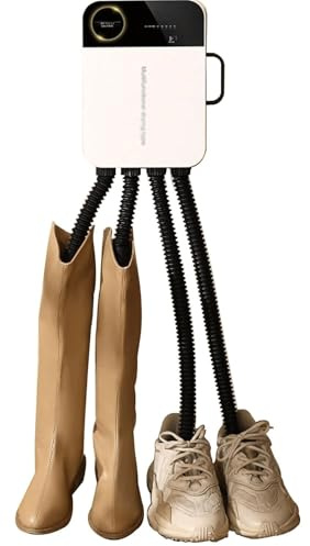 Boot Dryer Warmer with Heat Blower - Quick Drying, Telescopic Hose & Timer - Wall-Mounted Shoe Dryer for Wet Gloves, Socks, Hats