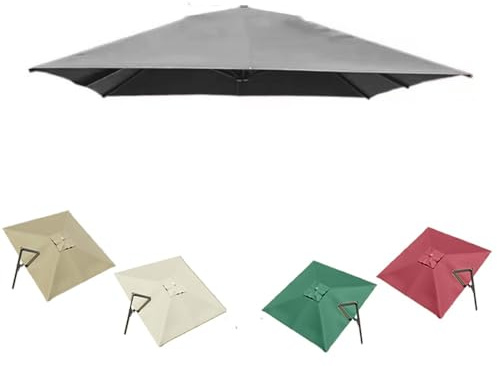 Parasol déporté de Remplacement de 2,4 m, Housse Anti-UV pour Parasol de Piscine, Toit de Parasol déporté de 2,5 m, Tissu Gris résistant, 8 Baleines, Solution d'ombrage pour Jardin