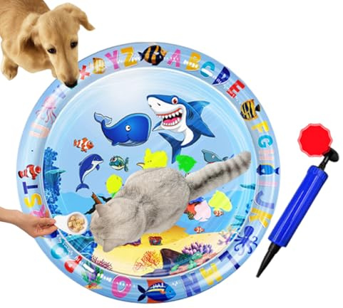 Tapis d'eau sensoriel pour chat - Coussin de refroidissement interactif pour animaux de compagnie | Tapis de jeu interactif fiable et résistant aux rayures