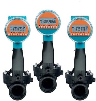Temporizadores de válvula solenoide inteligentes for jardín, de 1/2 y 1, 3 V, impermeables, programables, con sensor de lluvia, controlador de riego automático solar.(1 Incn-Power Saving)