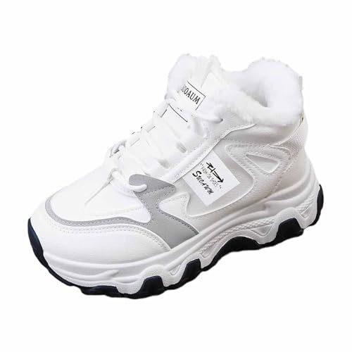 Bottes Fourrées Femme Antidérapantes Plateforme Bottes de Neige Femme Hiver Chaudes Basket Montante Bottine Botte de Neige Imperméable Chaussure Hiver Chaussures de Randonnée Ski Snow Boots Fourrées