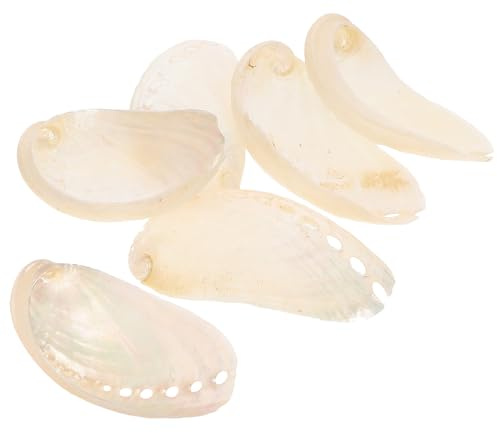 CLISPEED Lot de 6 Coquilles D’Ormeau Naturelles Nacrées 4-6 CM Décoration Mariage Plage Ornement Artisanal pour Aquarium Accessoire Photo et Aménagement Intérieur