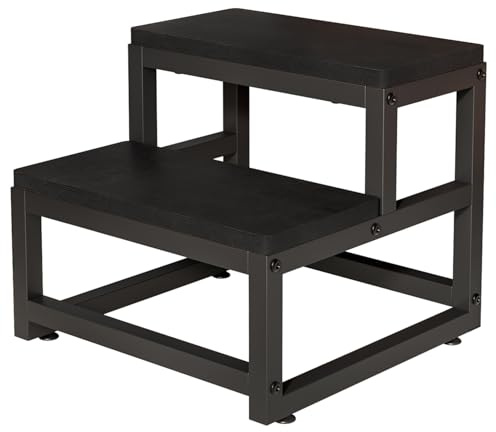 Solerconm Sgabello in Legno, Piccolo Sgabello Basso, Gradino per Bambini Sicuro, Gradino in Legno Antiscivolo, Scaletta per Bambini per Bagno, Camera e Balcone, Pratico e Stabile, 2 Livelli