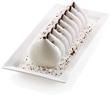silikomart | Moule à gâteau en Silicone moderne MERINGA, antiadhésif, paquet de 1 moule avec anneau de sécurité, design 3D, 250 x 90 mm, h 75 mm, volume 1,1 l, fabriqué en Italie