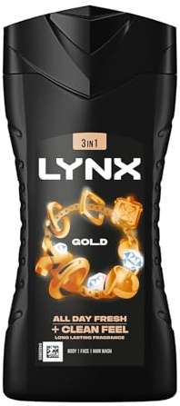 Lynx 12H Refreshing Fragrance Gold Oud Wood & Vanilla Body wash, 225ml